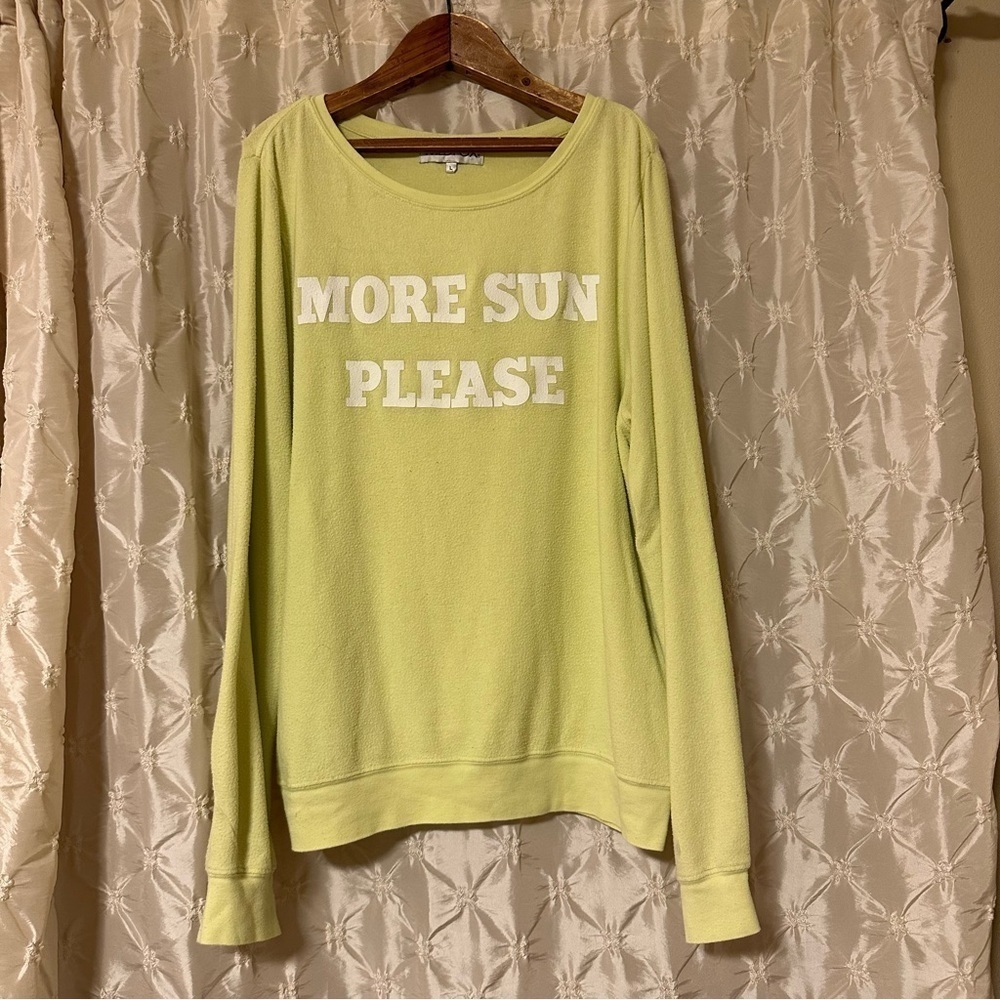 Wildfox More Sun Please Yellow Jumper Knit Sweatshirt